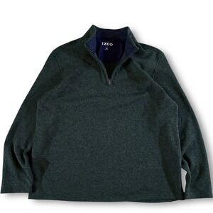 EUC‎ IZOD Men's Green Heathered Fleece 1/4 Zip Pullover Sweatshirt XXL